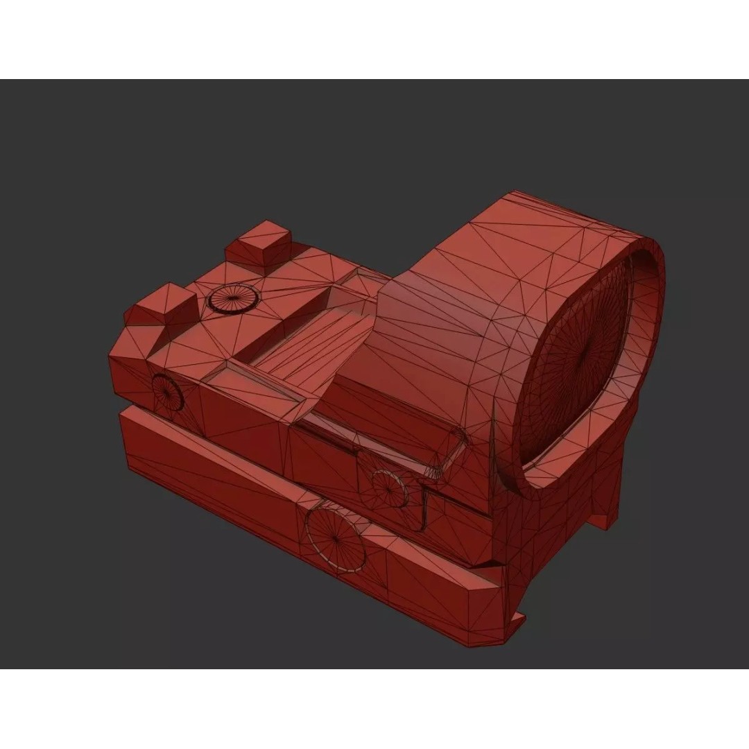 Red Dot Sight 3D Model – Low Poly PBR Game Asset, FBX/Blender - View 27