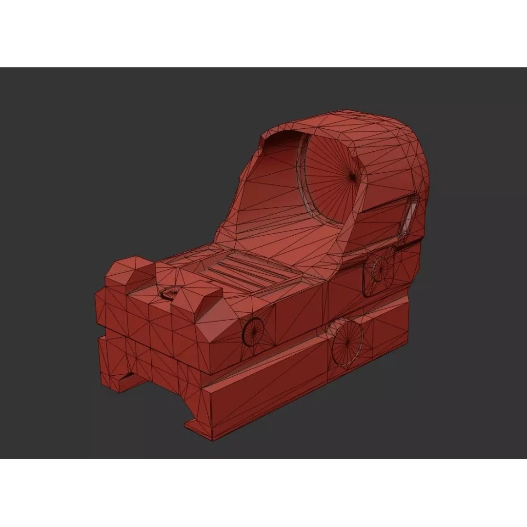 Red Dot Sight 3D Model – Low Poly PBR Game Asset, FBX/Blender - View 30