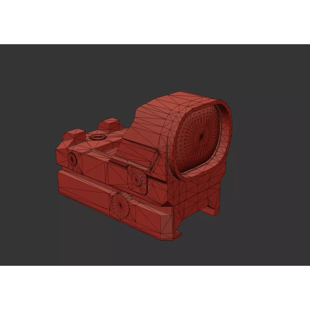 Red Dot Sight 3D Model – Low Poly PBR Game Asset, FBX/Blender - View 31