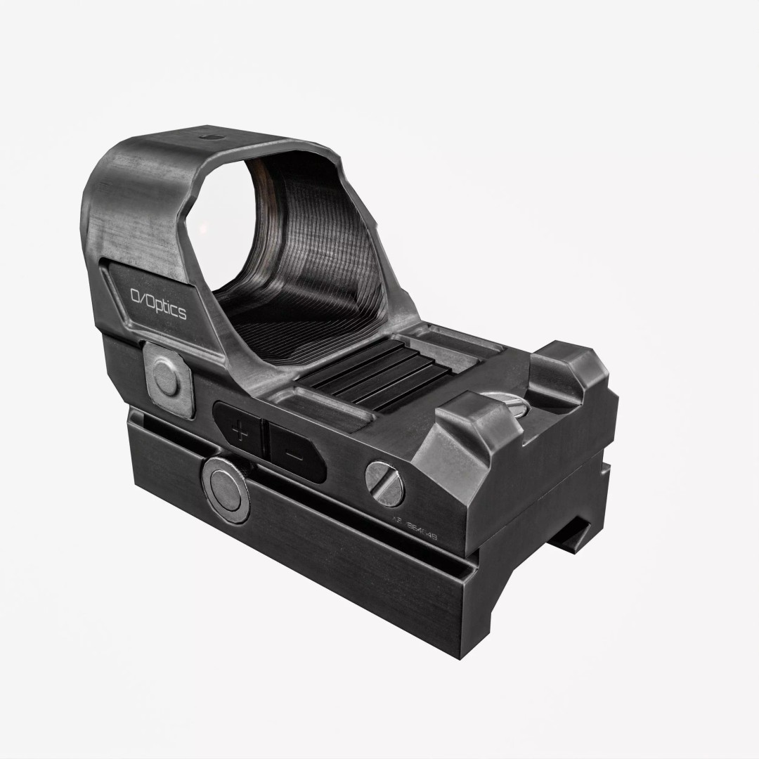 Red Dot Sight 3D Model – Low Poly PBR Game Asset, FBX/Blender - View 7
