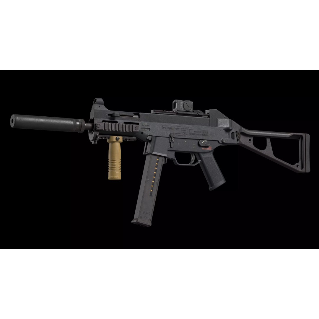 HK UMP 45 ACP 3D Model – Low Poly Game-Ready Tactical Pack, FBX - View 12