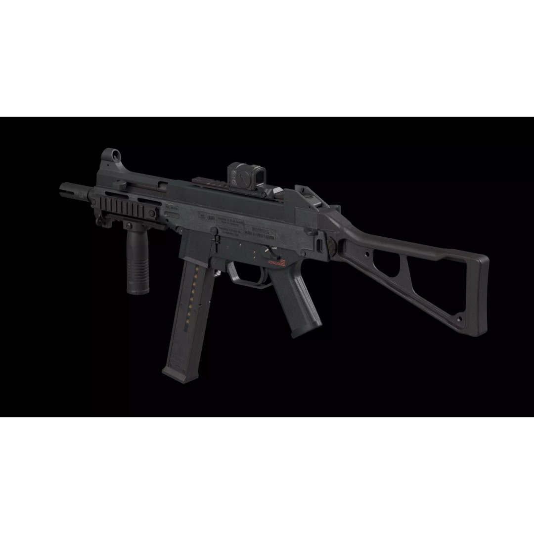 HK UMP 45 ACP 3D Model – Low Poly Game-Ready Tactical Pack, FBX - View 4