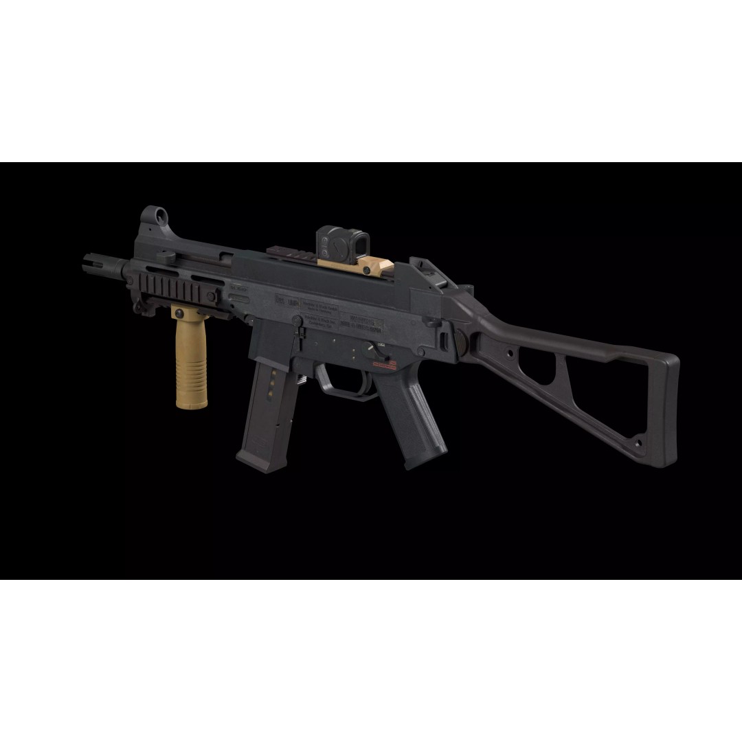 HK UMP 45 ACP 3D Model – Low Poly Game-Ready Tactical Pack, FBX - View 8