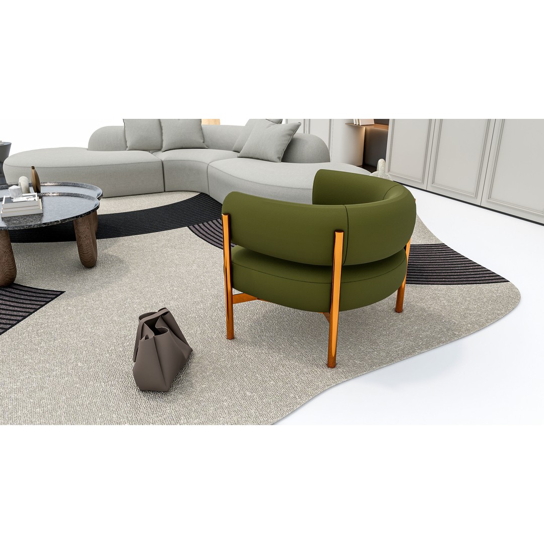 Modern Living Room Sofa Set 3D Model – Game-Ready, PBR, Multiple Formats - View 14