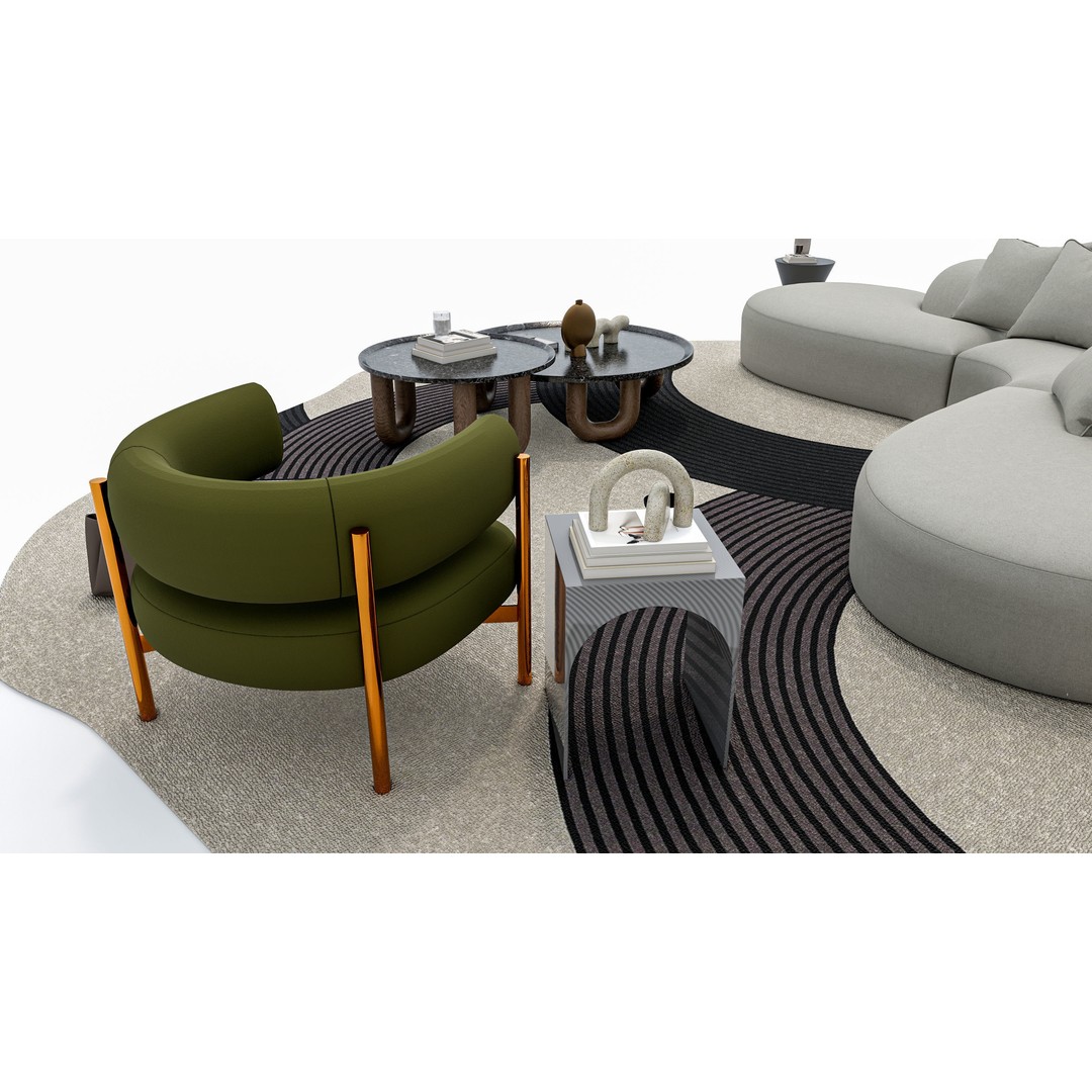 Modern Living Room Sofa Set 3D Model – Game-Ready, PBR, Multiple Formats - View 15