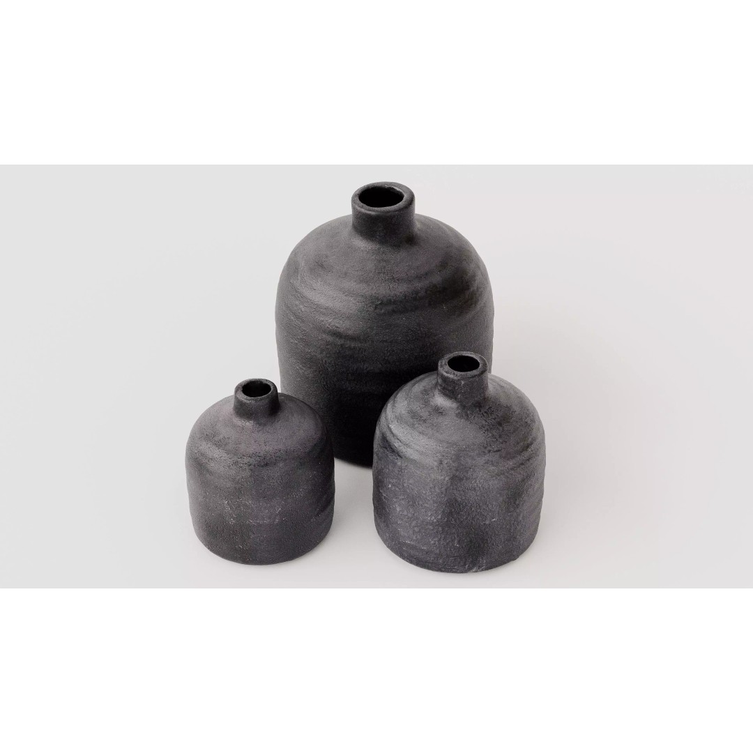 Realistic Vase Set 3D Model – High Poly Decoration, FBX, OBJ - View 2