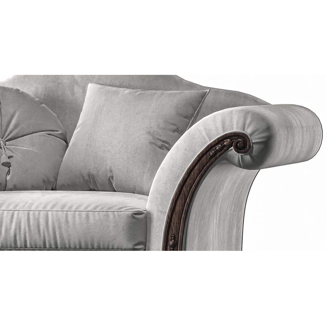 Juliette's Interiors Italian Armchair 3D Model – Classic Rococo Style, FBX