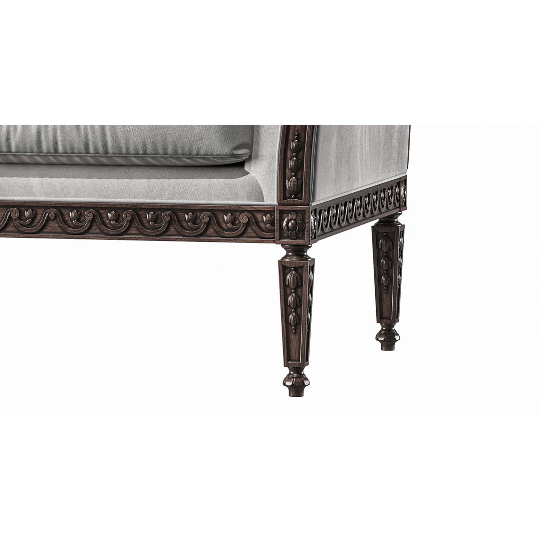 Juliette's Interiors Italian Armchair 3D Model – Classic Rococo Style, FBX - View 5