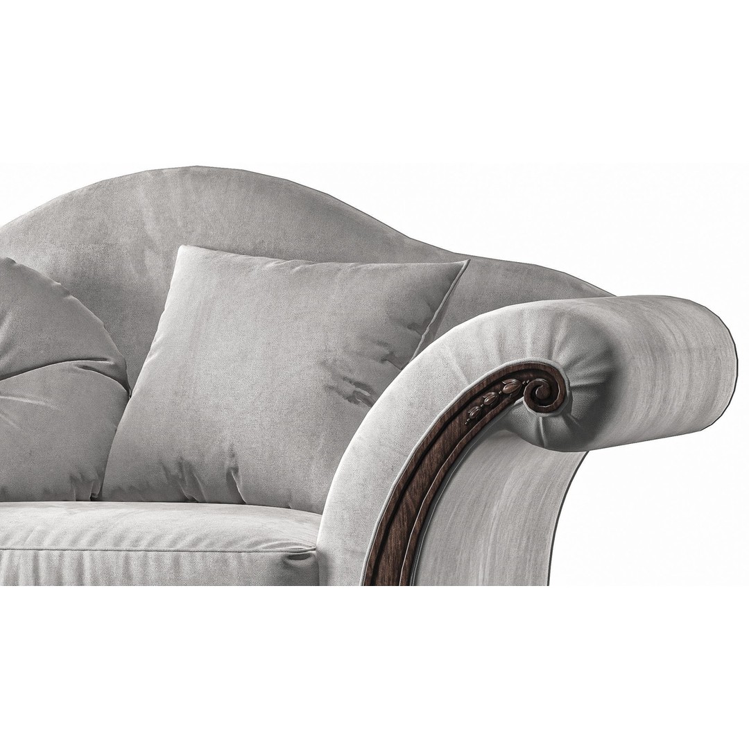 Juliette's Interiors Italian Armchair 3D Model – Classic Rococo Style, FBX - View 6