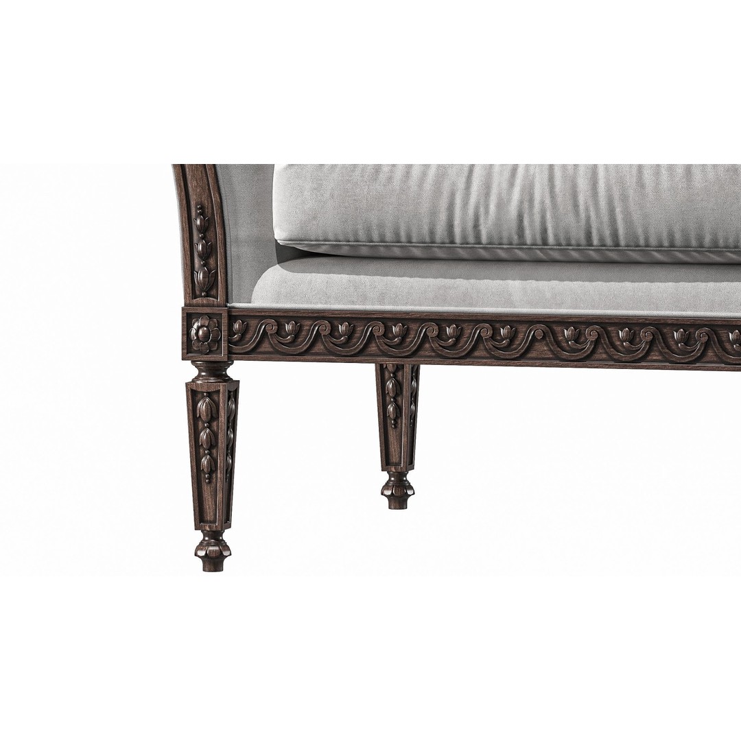 Juliette's Interiors Italian Armchair 3D Model – Classic Rococo Style, FBX - View 8