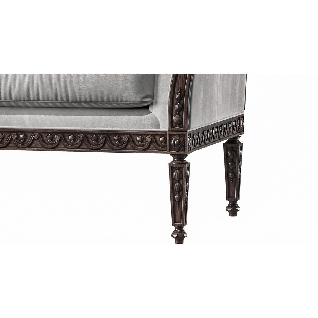 Juliette's Interiors Italian Armchair 3D Model – Classic Rococo Style, FBX - View 9