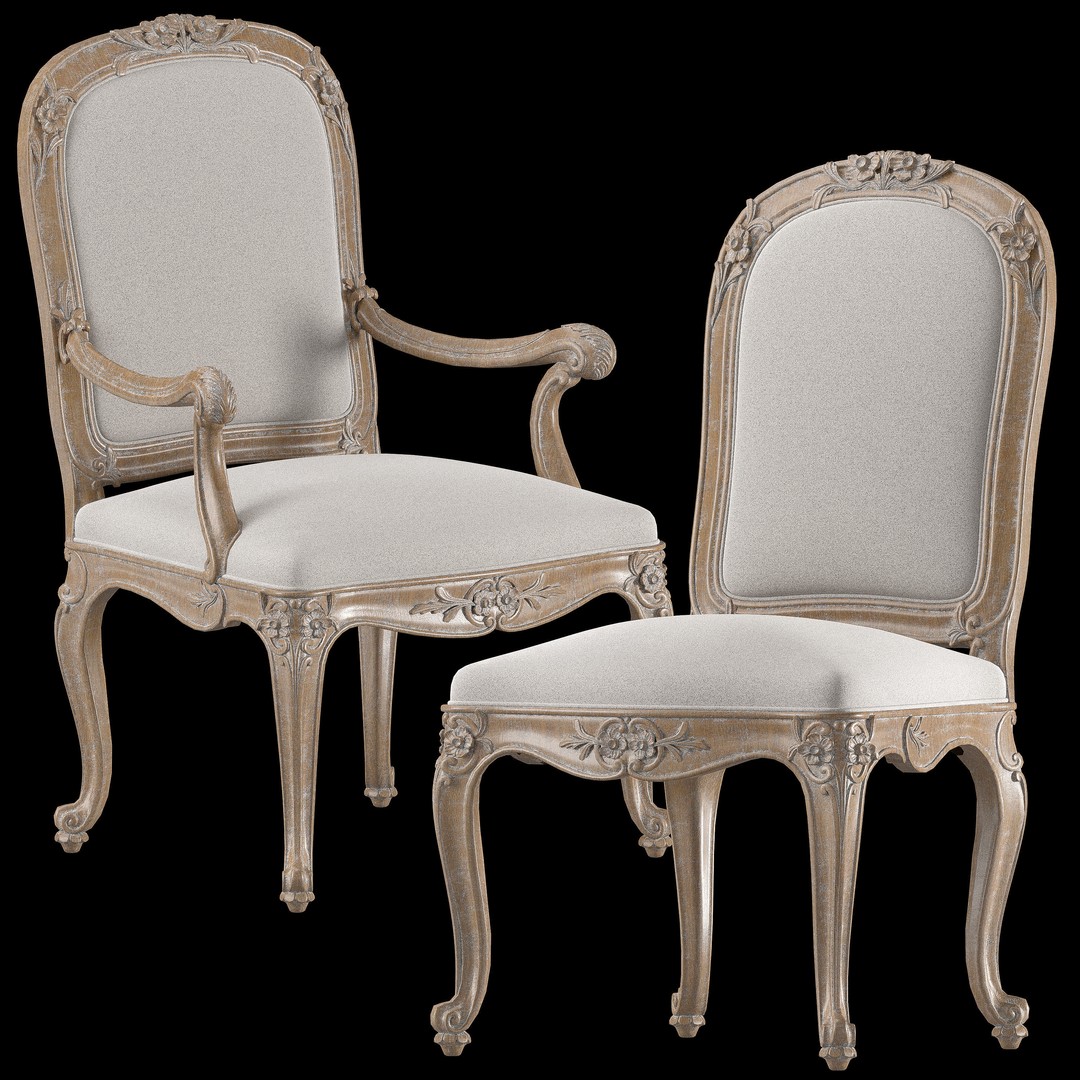 Roberto Giovannini Dining Table & Chair 3D Model – Art 1395, Game Ready - View 3