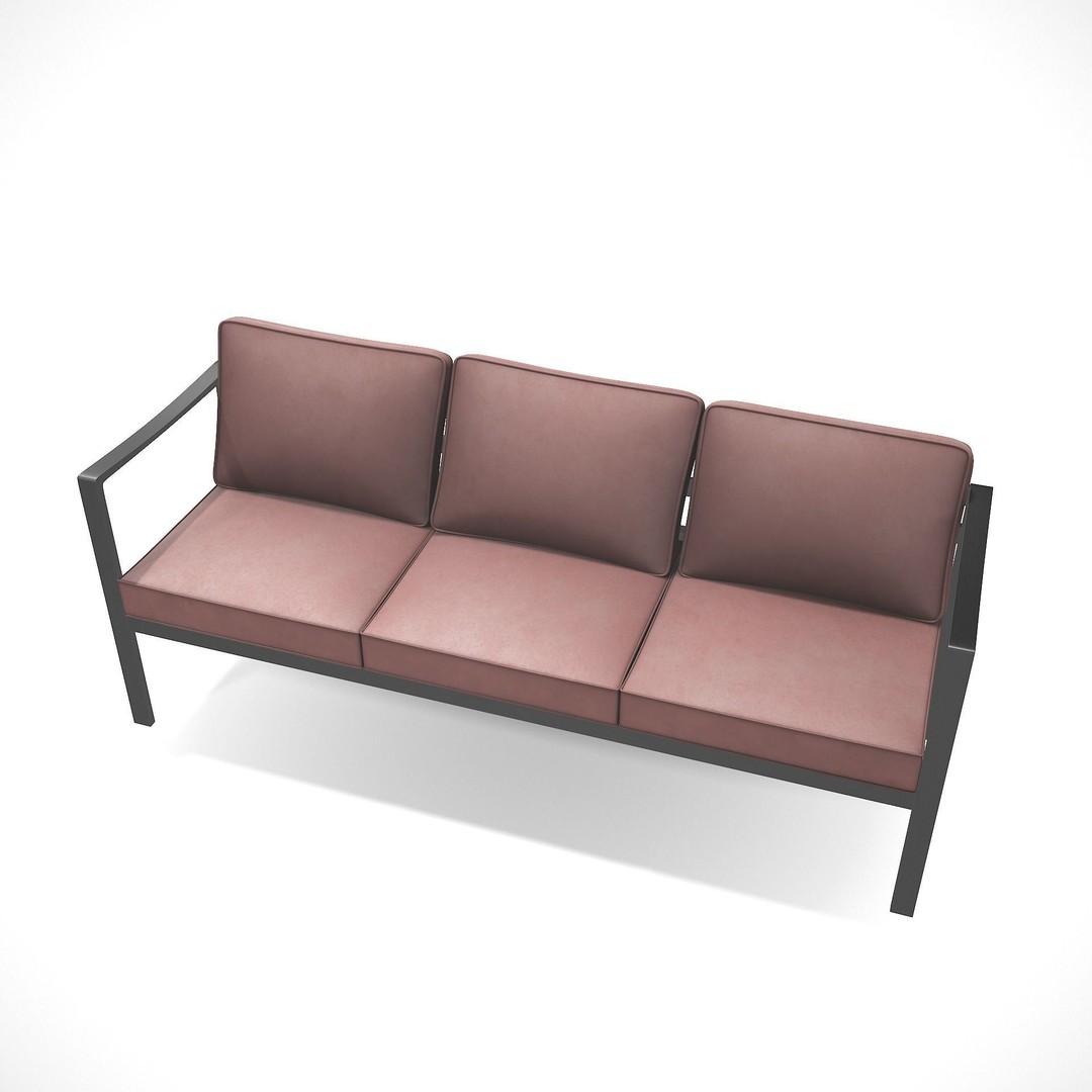 Outdoor Bench 3D Model – Low Poly Sling Fabric Game Asset, FBX - View 10