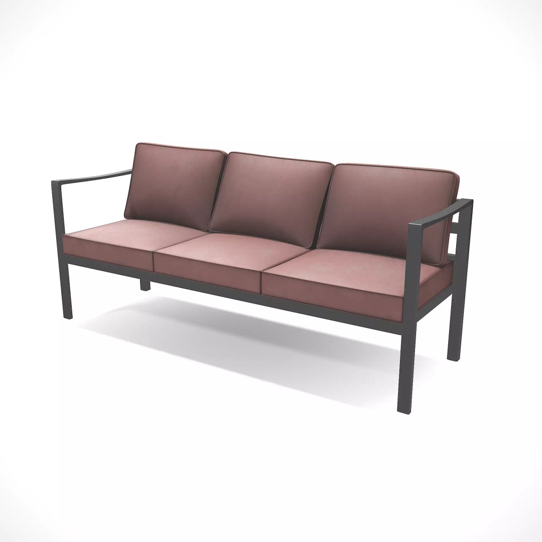 Outdoor Bench 3D Model – Low Poly Sling Fabric Game Asset, FBX - View 2