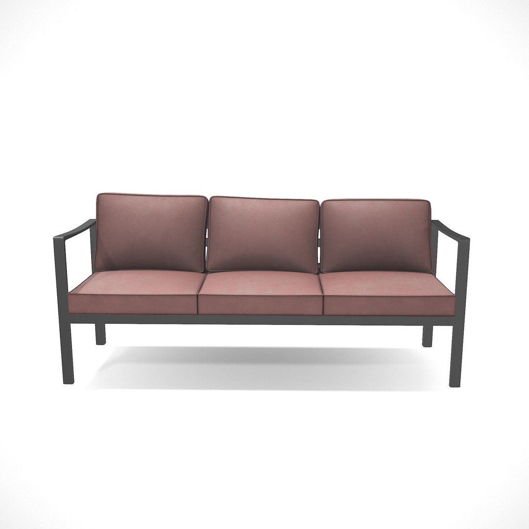 Outdoor Bench 3D Model – Low Poly Sling Fabric Game Asset, FBX - View 3