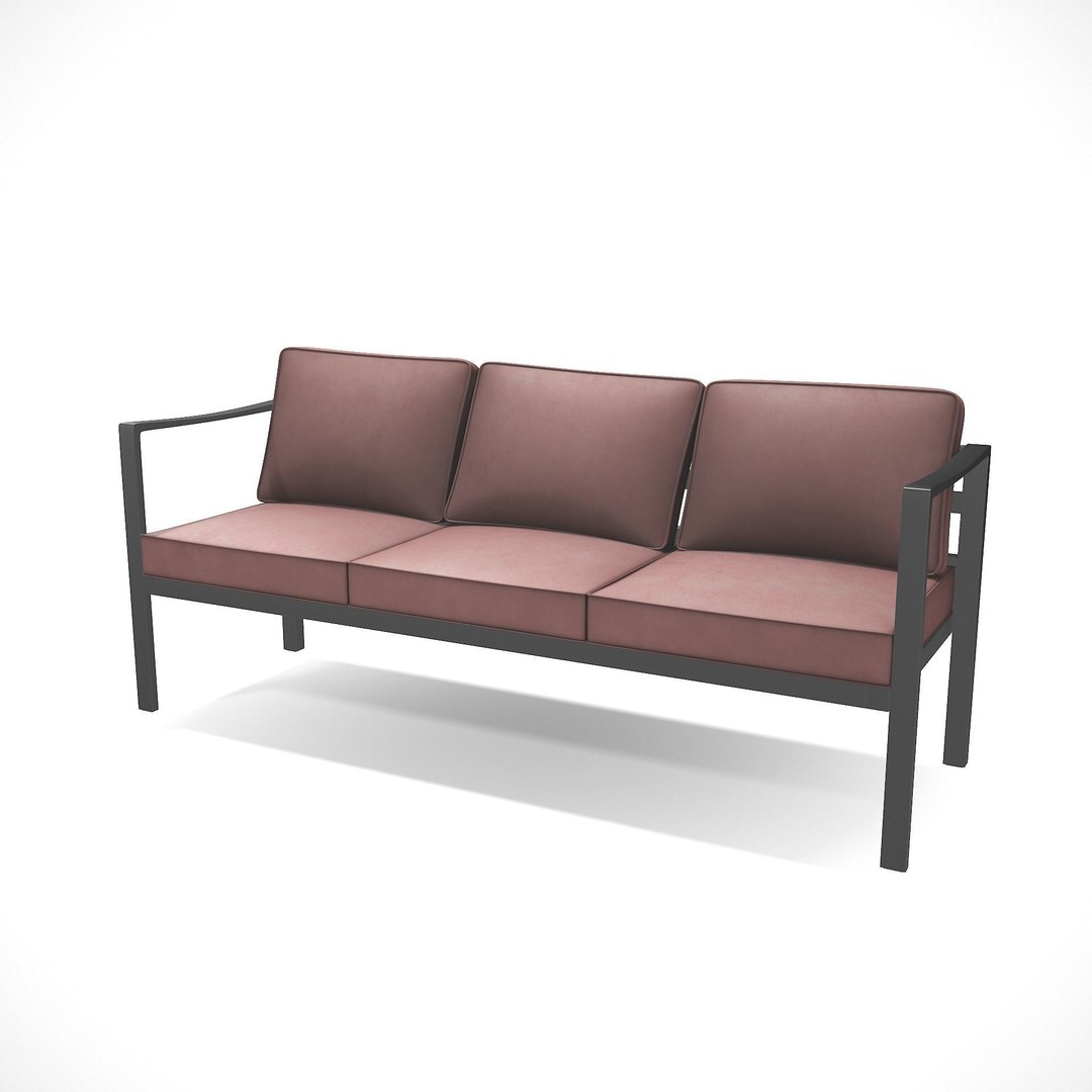 Outdoor Bench 3D Model – Low Poly Sling Fabric Game Asset, FBX - View 4
