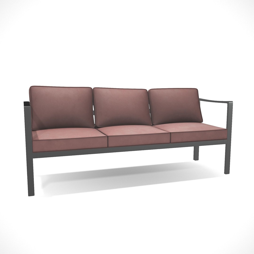 Outdoor Bench 3D Model – Low Poly Sling Fabric Game Asset, FBX - View 5