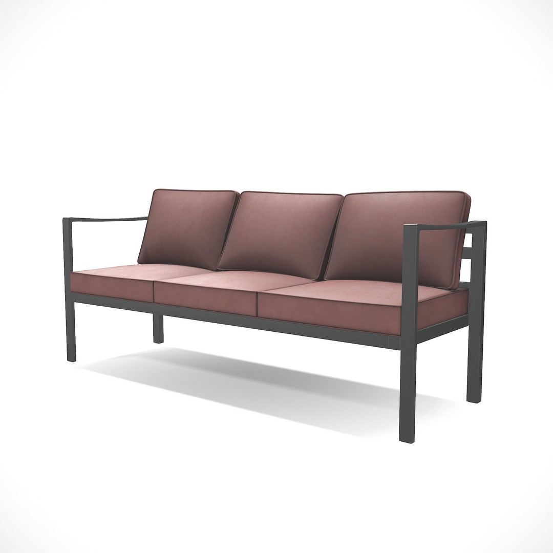 Outdoor Bench 3D Model – Low Poly Sling Fabric Game Asset, FBX - View 9