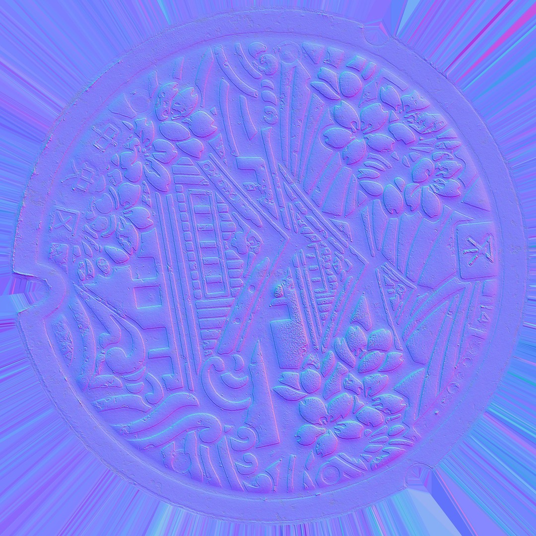 Osaka Manhole 3D Model – Low Poly Game Ready Asset, FBX, OBJ - View 14