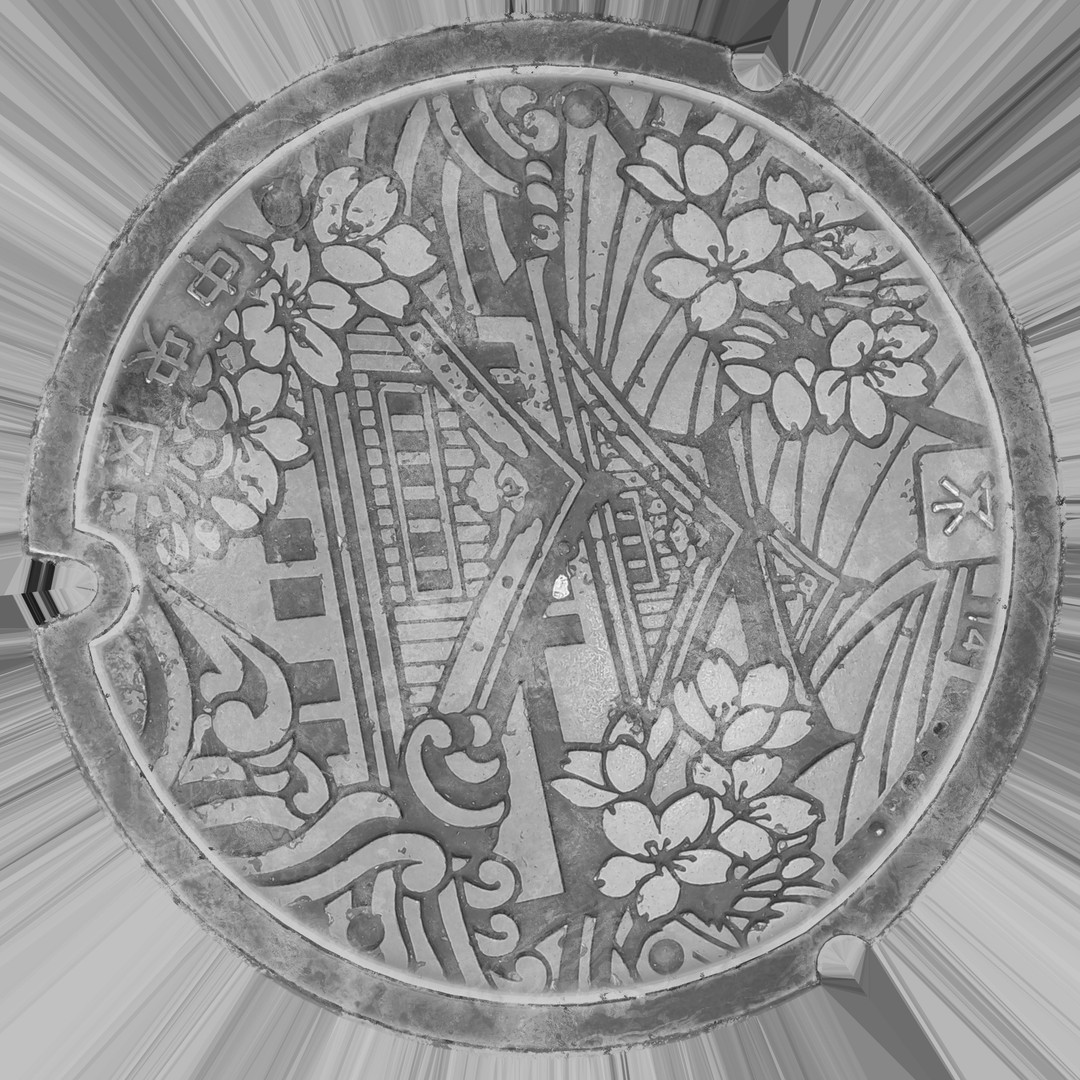 Osaka Manhole 3D Model – Low Poly Game Ready Asset, FBX, OBJ - View 15