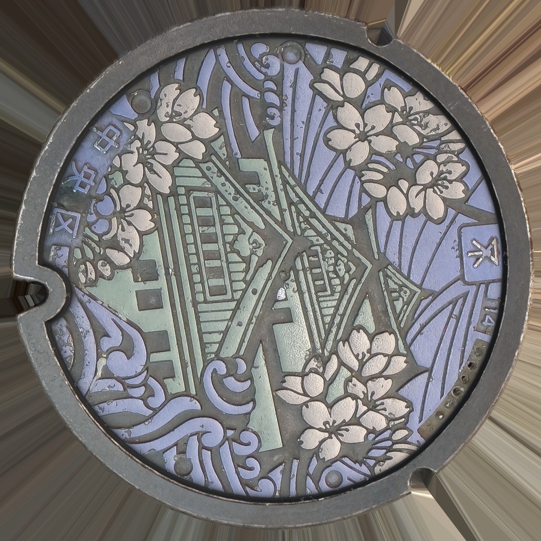 Osaka Manhole 3D Model – Low Poly Game Ready Asset, FBX, OBJ - View 17