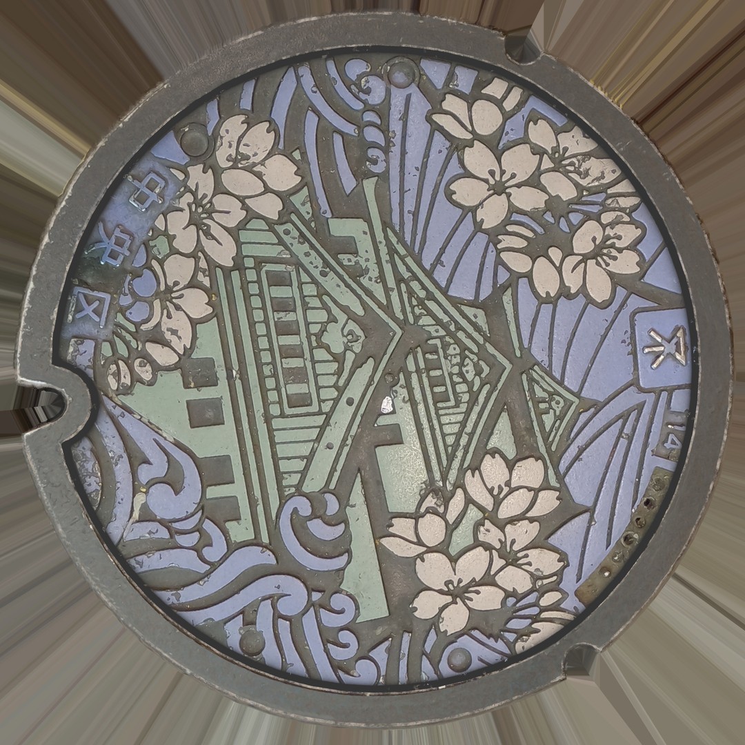 Osaka Manhole 3D Model – Low Poly Game Ready Asset, FBX, OBJ - View 18