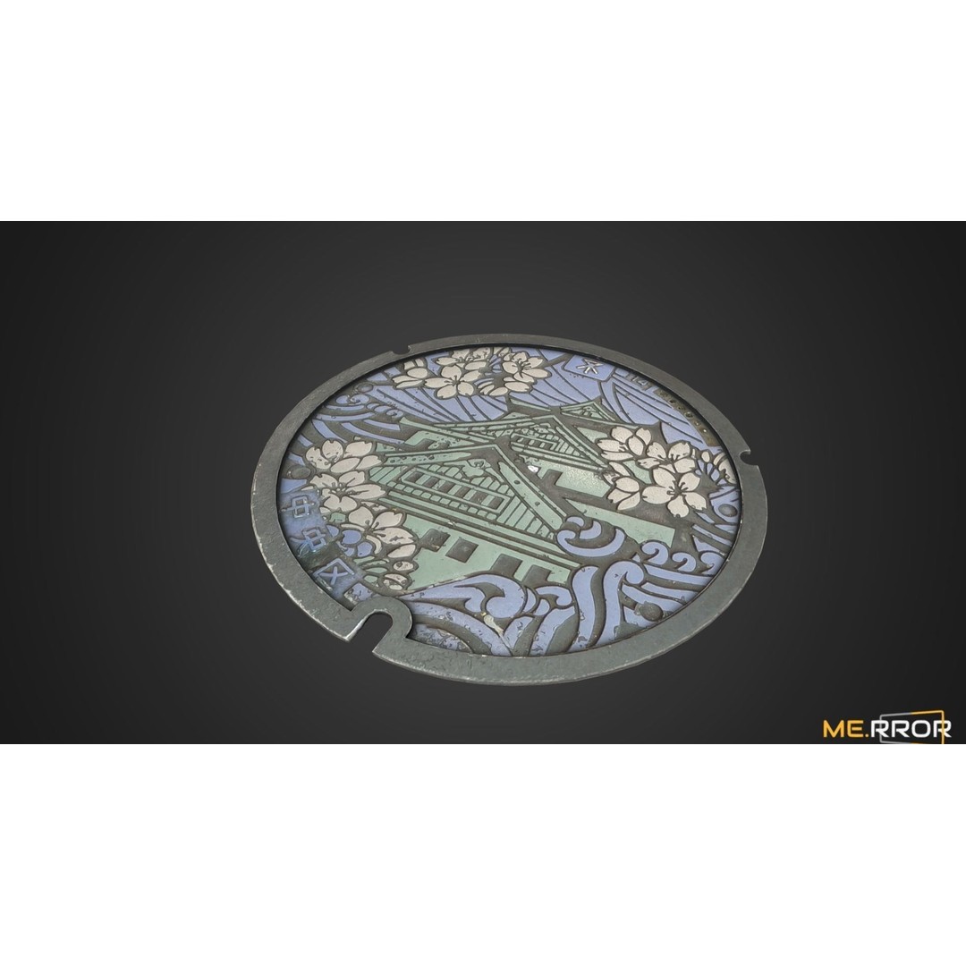 Osaka Manhole 3D Model – Low Poly Game Ready Asset, FBX, OBJ - View 3
