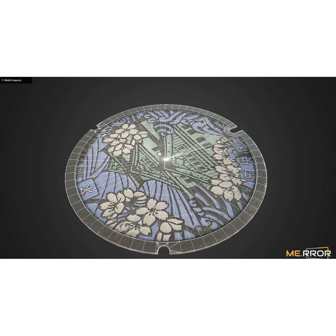 Osaka Manhole 3D Model – Low Poly Game Ready Asset, FBX, OBJ - View 7