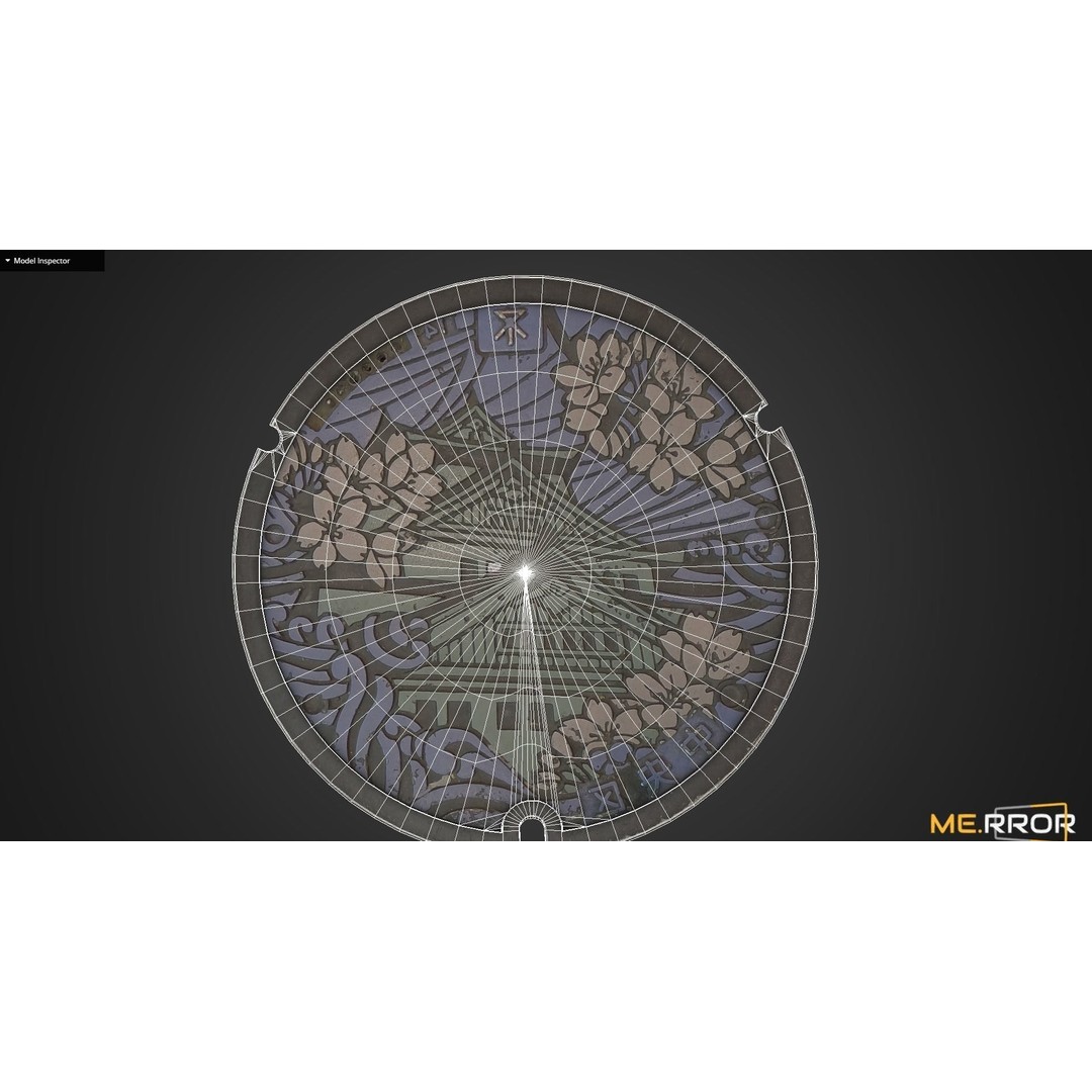 Osaka Manhole 3D Model – Low Poly Game Ready Asset, FBX, OBJ - View 8