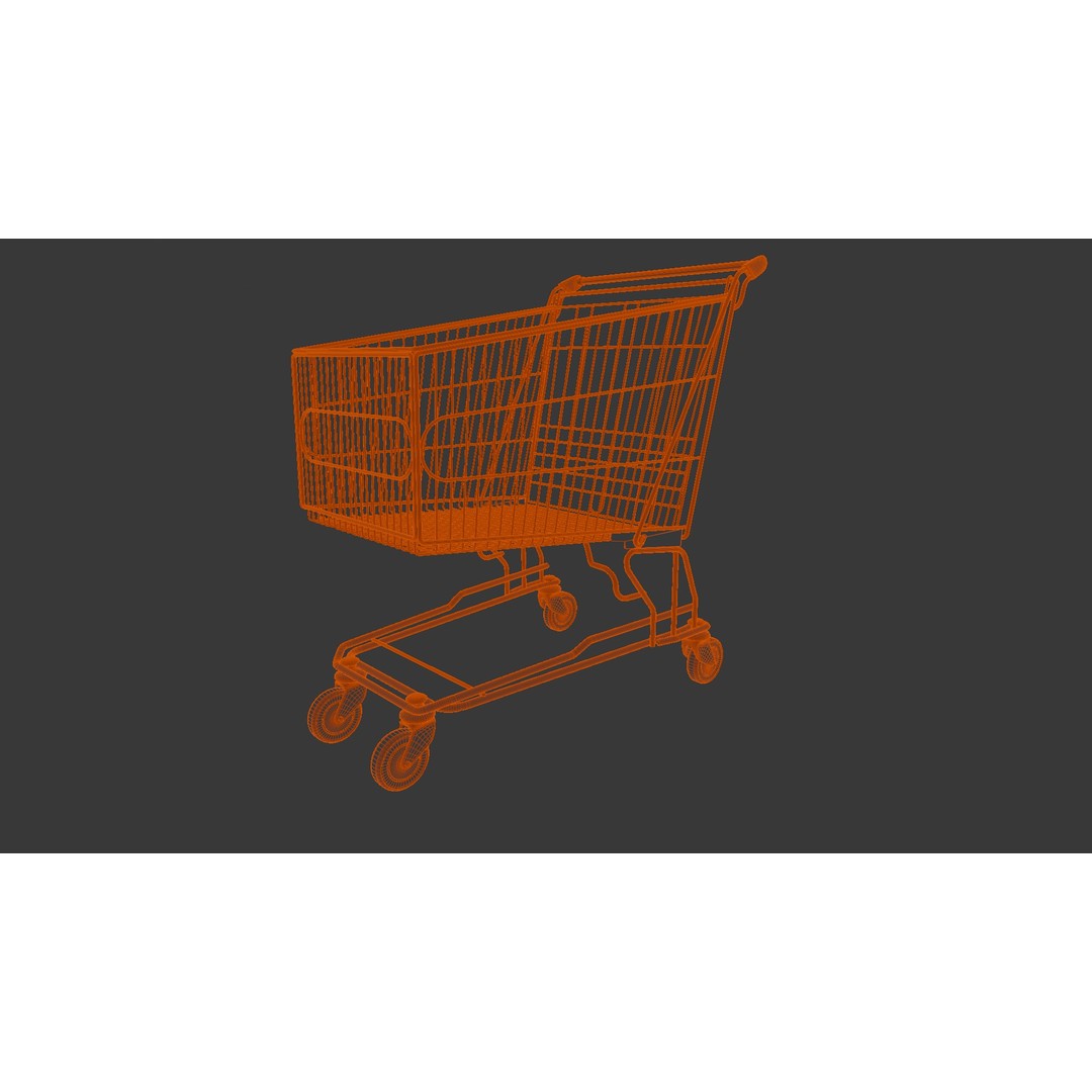 Steel Cart 3D Model – Low Poly Digital Asset, FBX, PBR Textures - View 11