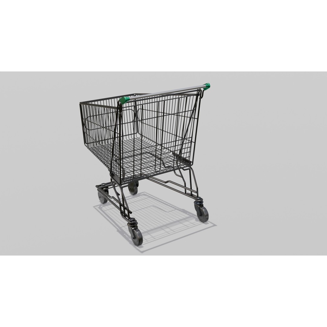 Steel Cart 3D Model – Low Poly Digital Asset, FBX, PBR Textures - View 12