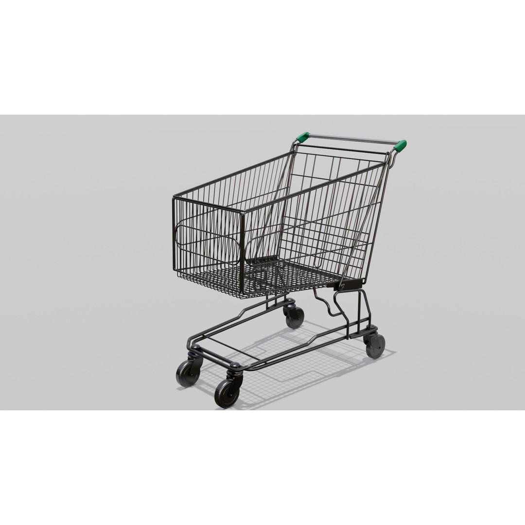 Steel Cart 3D Model – Low Poly Digital Asset, FBX, PBR Textures - View 13