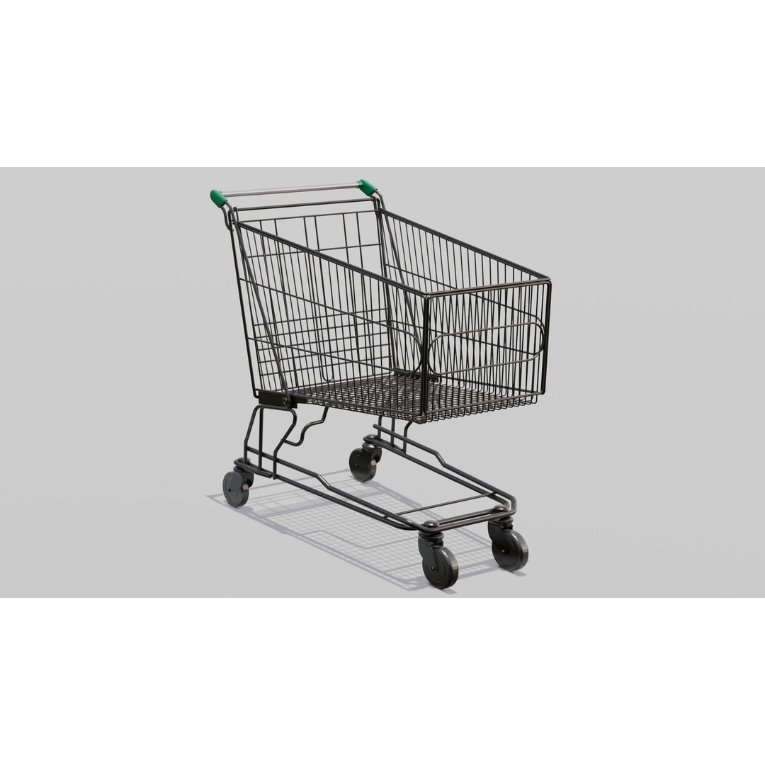 Steel Cart 3D Model – Low Poly Digital Asset, FBX, PBR Textures - View 14