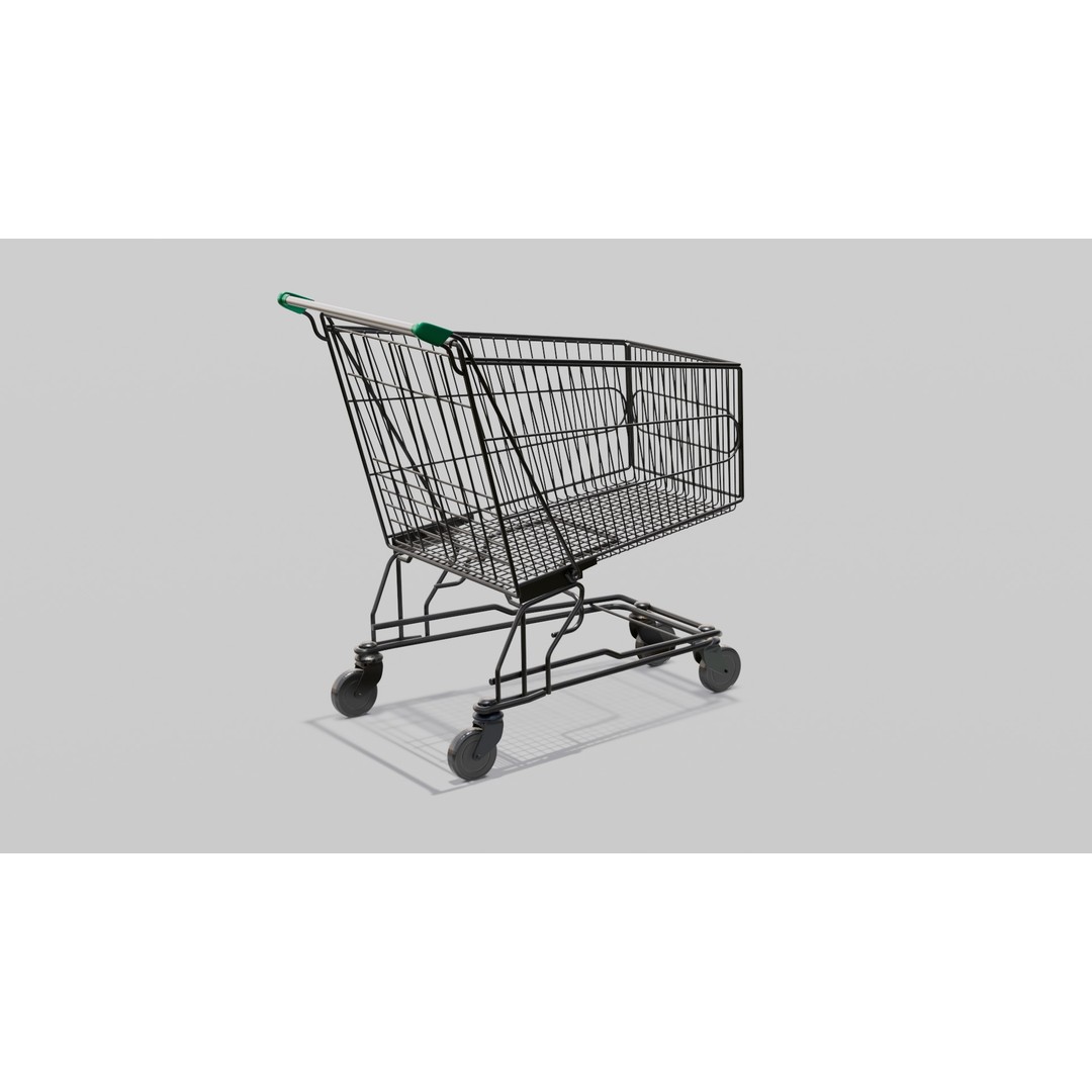 Steel Cart 3D Model – Low Poly Digital Asset, FBX, PBR Textures - View 15