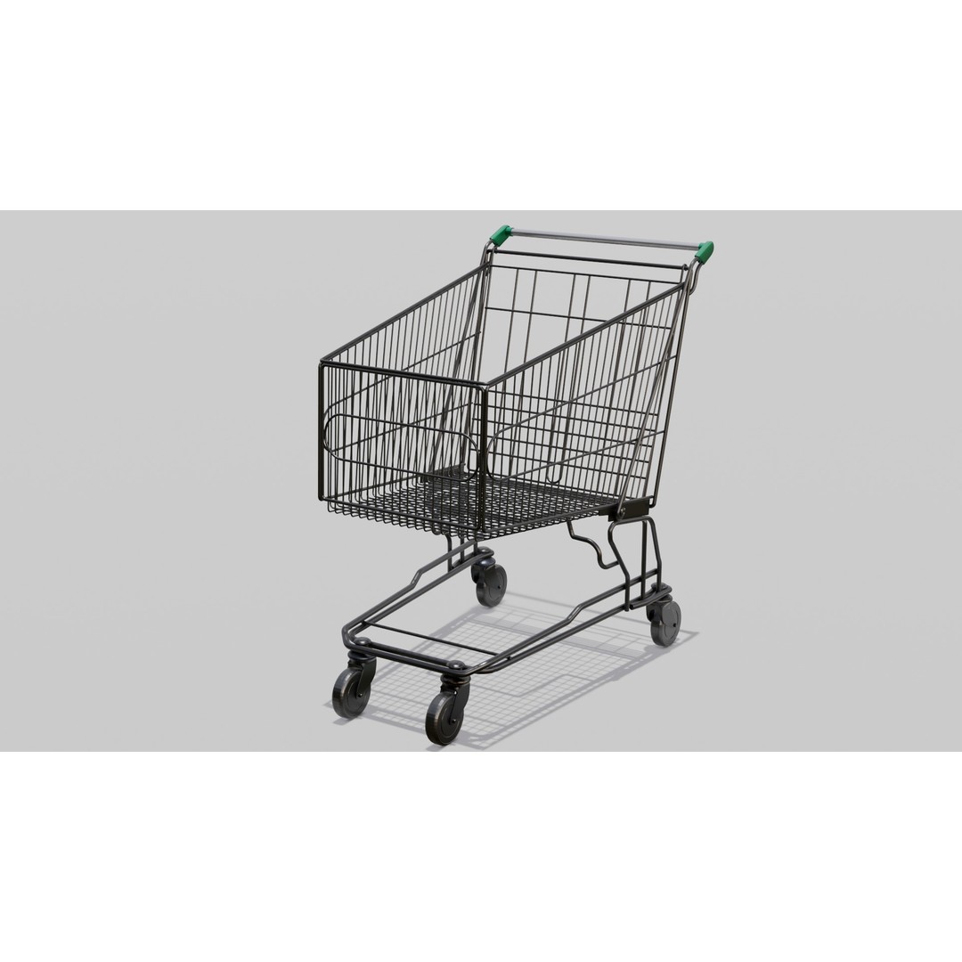 Steel Cart 3D Model – Low Poly Digital Asset, FBX, PBR Textures - View 4