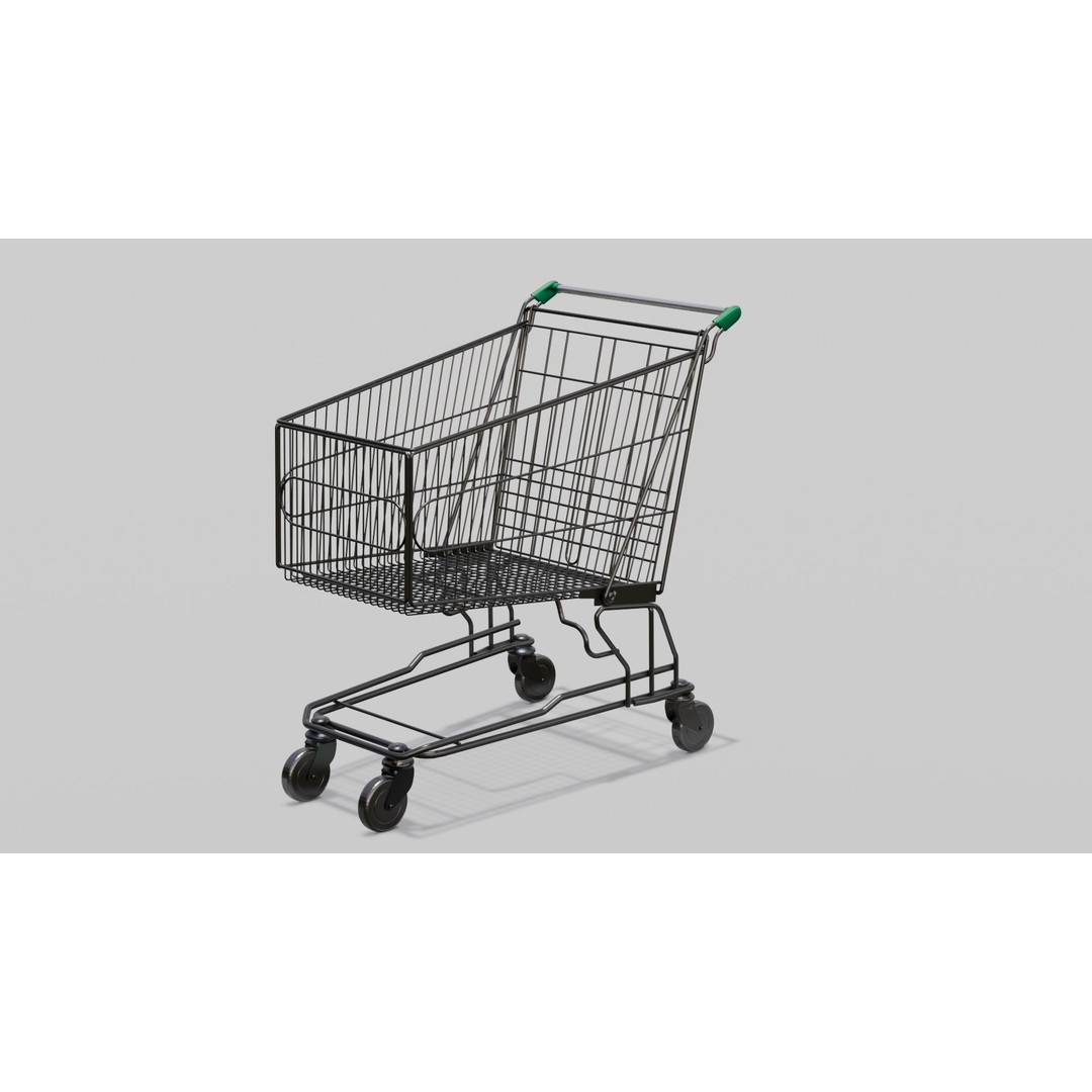 Steel Cart 3D Model – Low Poly Digital Asset, FBX, PBR Textures - View 7