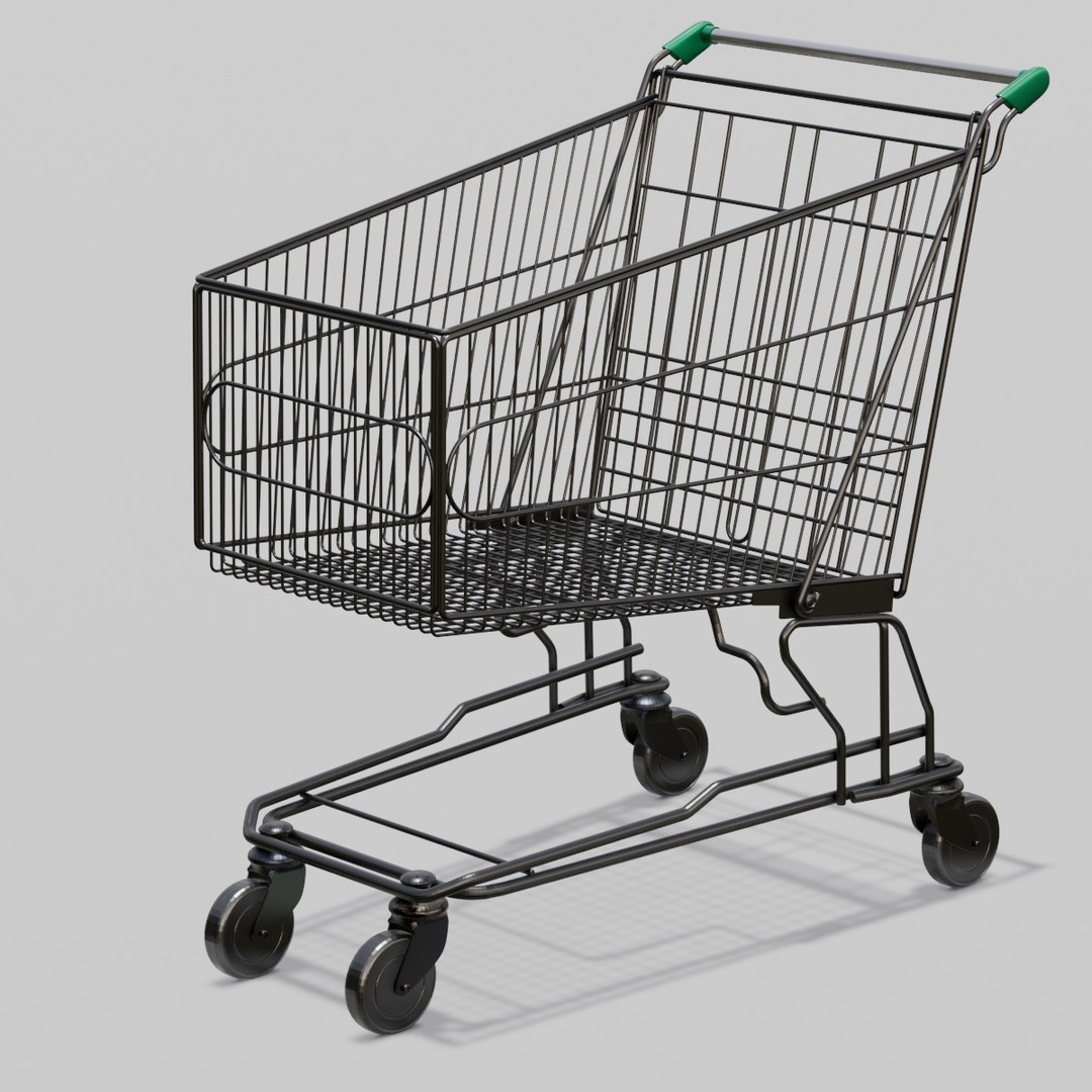 Steel Cart 3D Model – Low Poly Digital Asset, FBX, PBR Textures - View 8