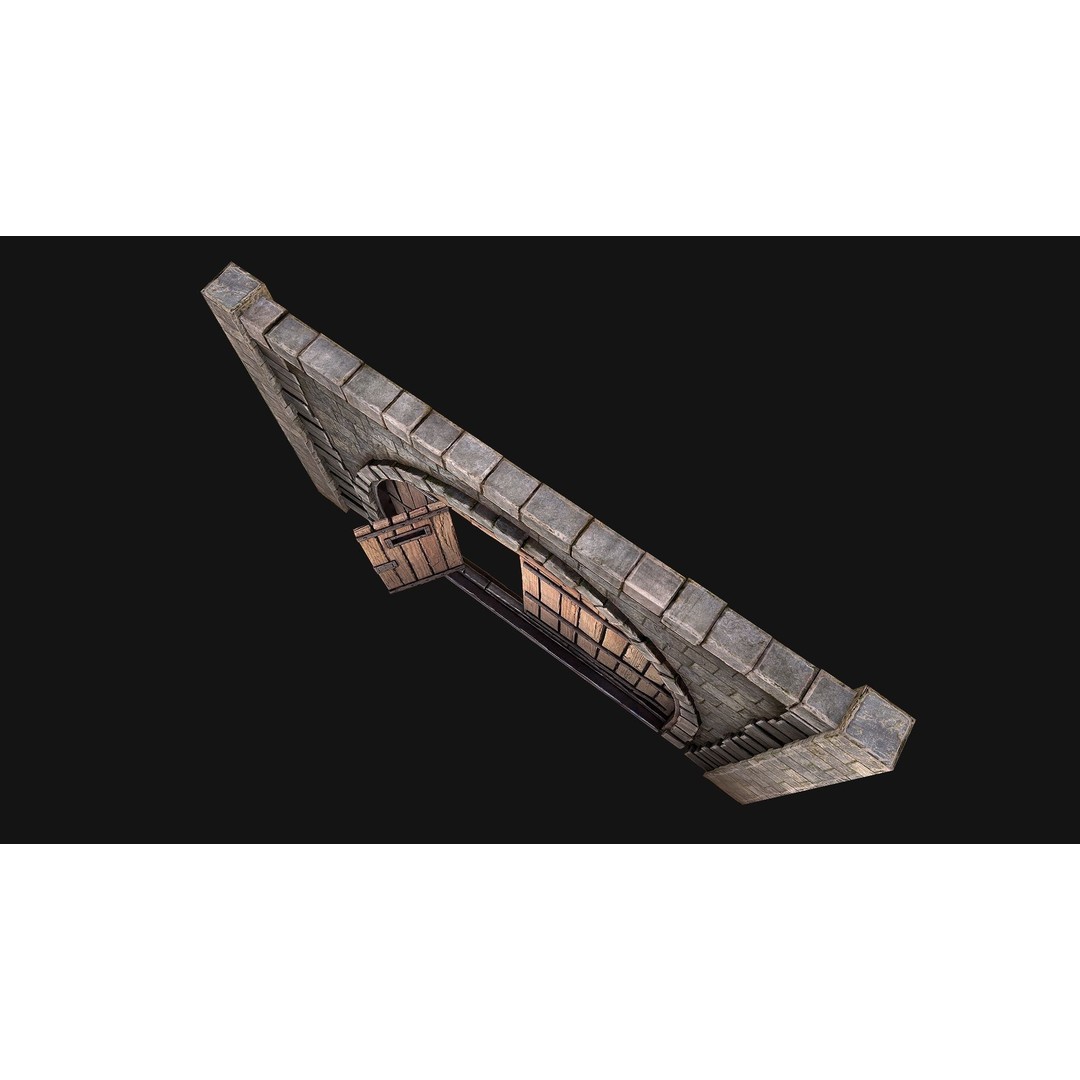 Medieval Prison Door 3D Model – Low Poly Game Asset, PBR Textures, FBX - View 10