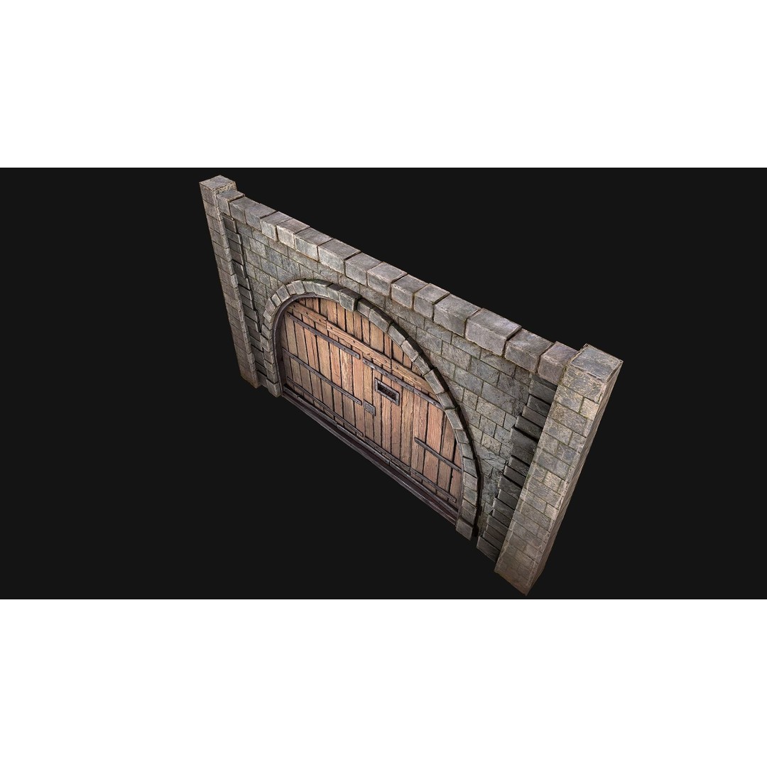 Medieval Prison Door 3D Model – Low Poly Game Asset, PBR Textures, FBX - View 16