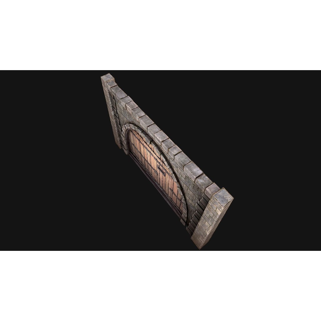 Medieval Prison Door 3D Model – Low Poly Game Asset, PBR Textures, FBX - View 18