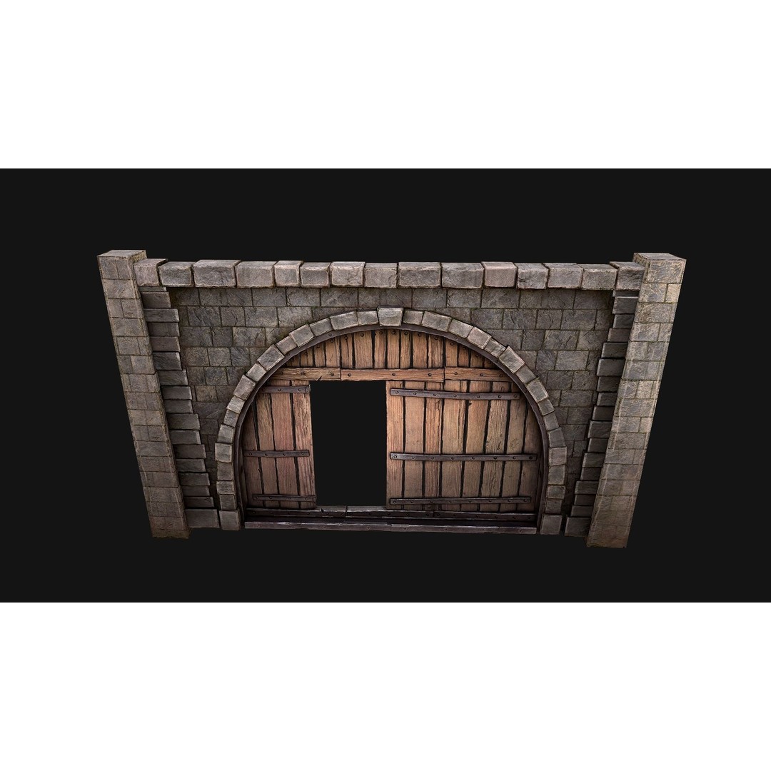 Medieval Prison Door 3D Model – Low Poly Game Asset, PBR Textures, FBX - View 19