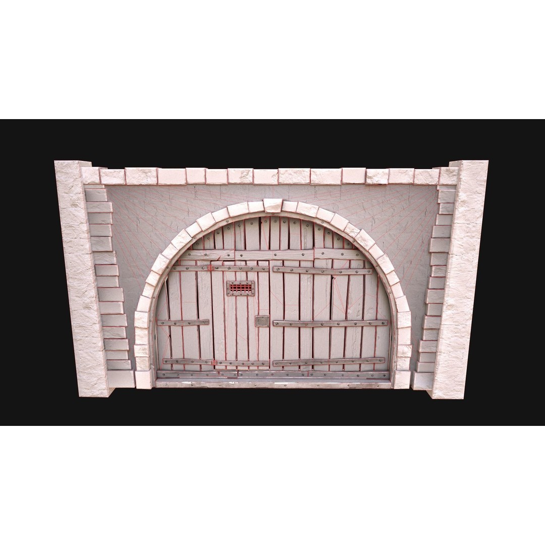 Medieval Prison Door 3D Model – Low Poly Game Asset, PBR Textures, FBX - View 6
