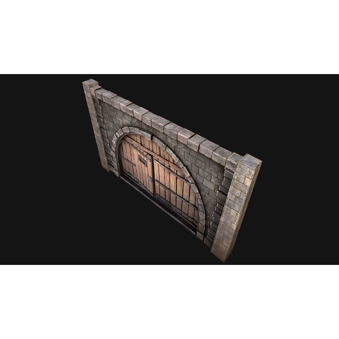 Medieval Prison Door 3D Model – Low Poly Game Asset, PBR Textures, FBX - View 9