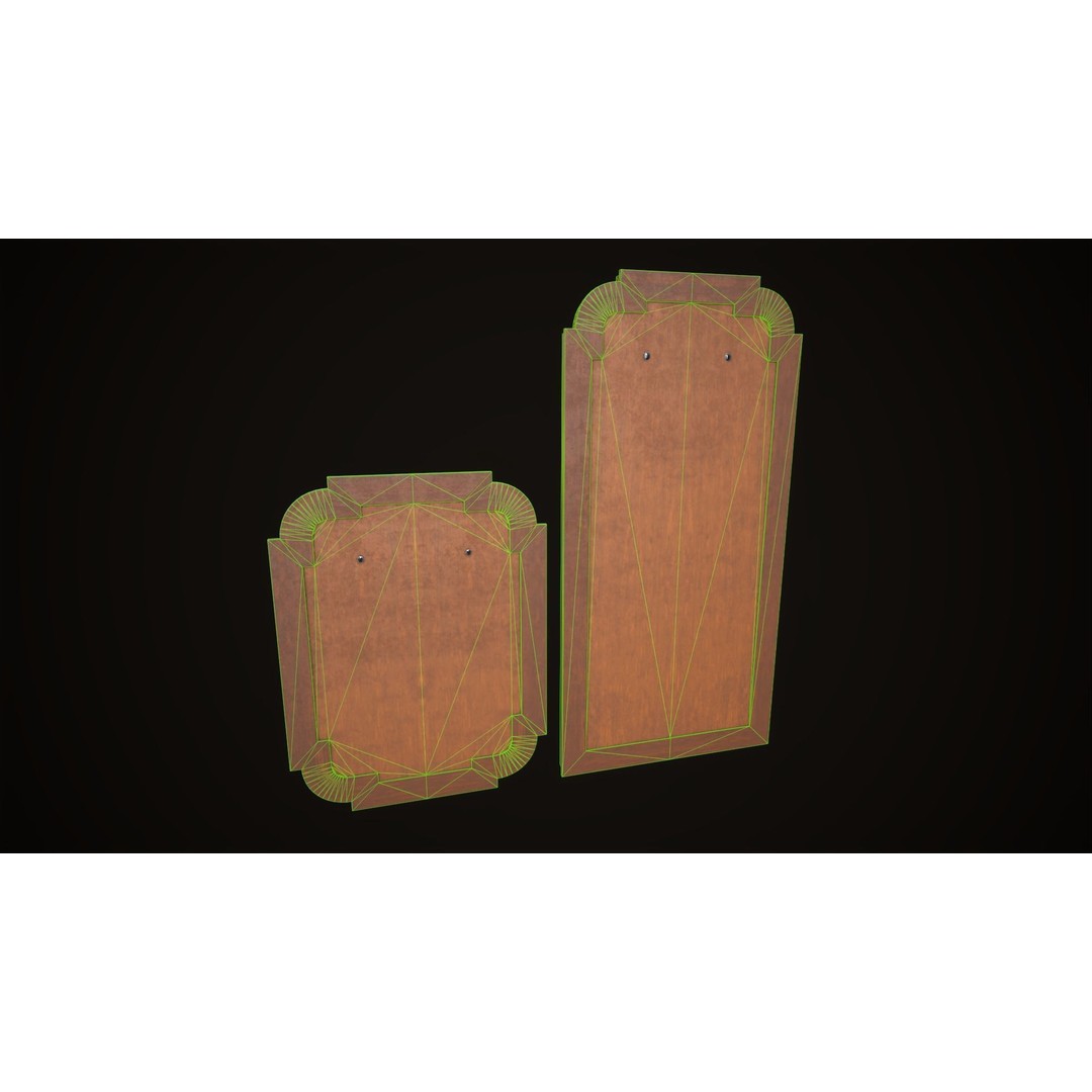 Vintage Mirror 3D Model – Low Poly Game Asset, FBX, PBR Textures - View 10