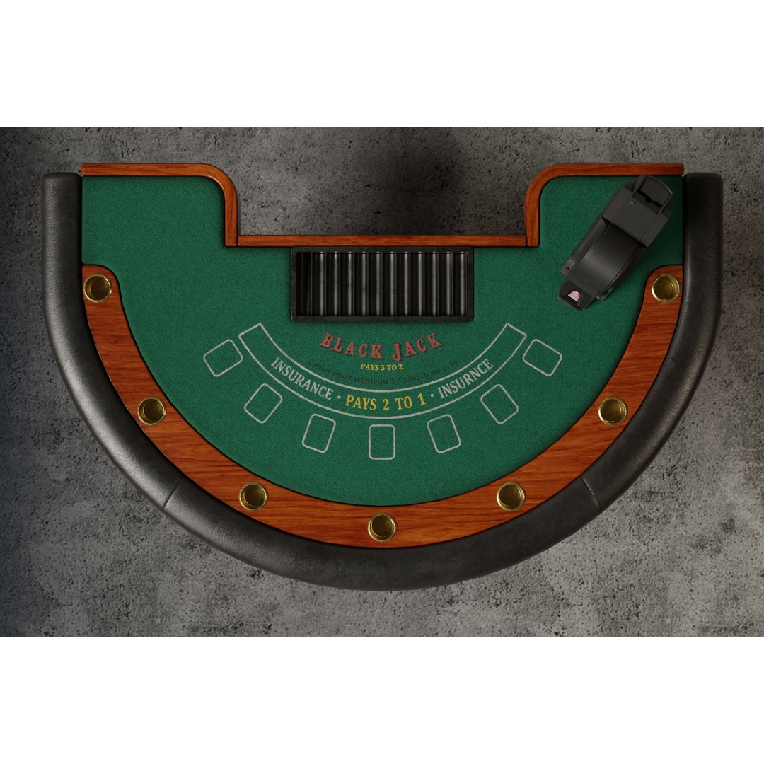 Blackjack Table 3D Model – Low Poly PBR Game Asset, FBX & OBJ - View 10