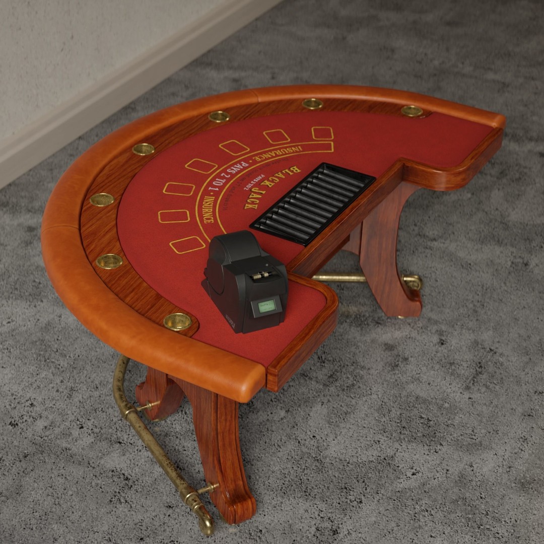 Blackjack Table 3D Model – Low Poly PBR Game Asset, FBX & OBJ - View 11