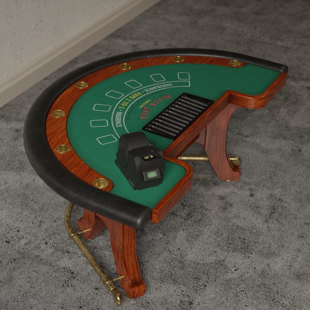 Blackjack Table 3D Model – Low Poly PBR Game Asset, FBX & OBJ - View 12