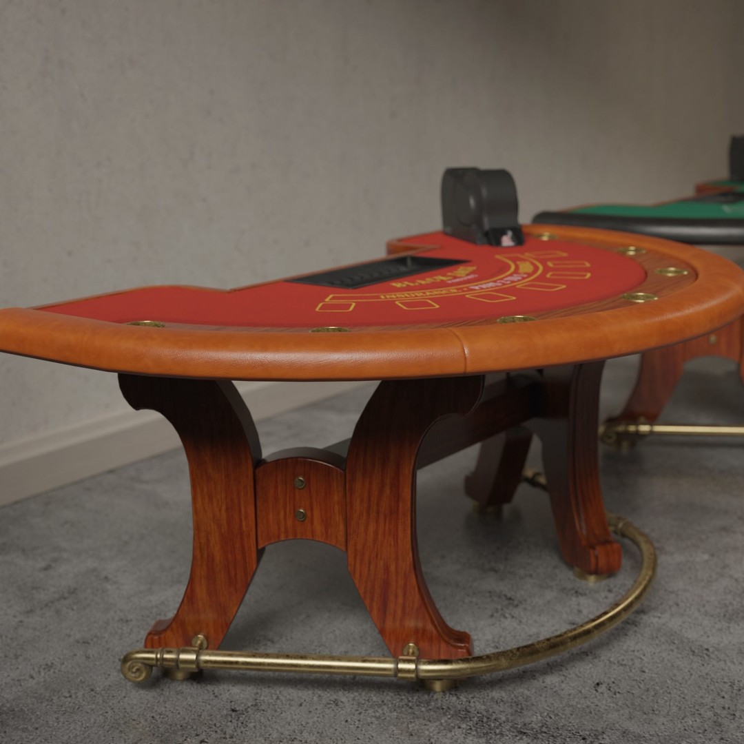 Blackjack Table 3D Model – Low Poly PBR Game Asset, FBX & OBJ - View 13