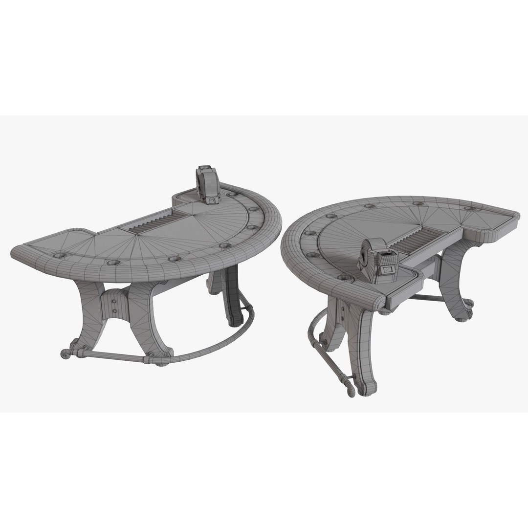 Blackjack Table 3D Model – Low Poly PBR Game Asset, FBX & OBJ - View 18