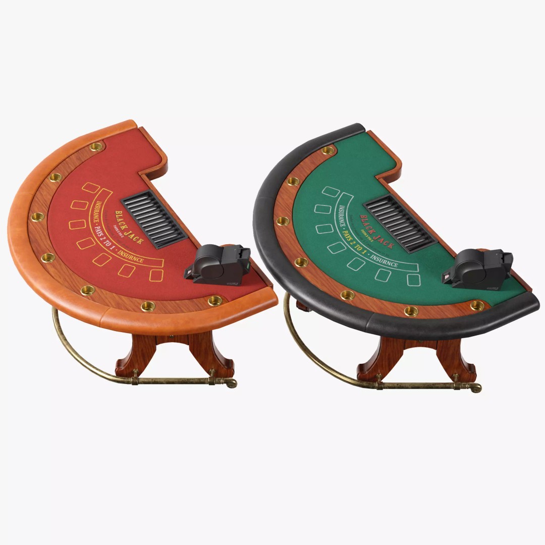 Blackjack Table 3D Model – Low Poly PBR Game Asset, FBX & OBJ - View 2